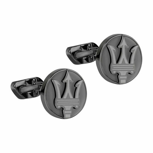 Maserati Cufflinks - Gunmetal Gray Logo