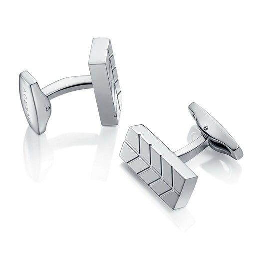 Viceroy Cufflinks - Silver Chevron Design
