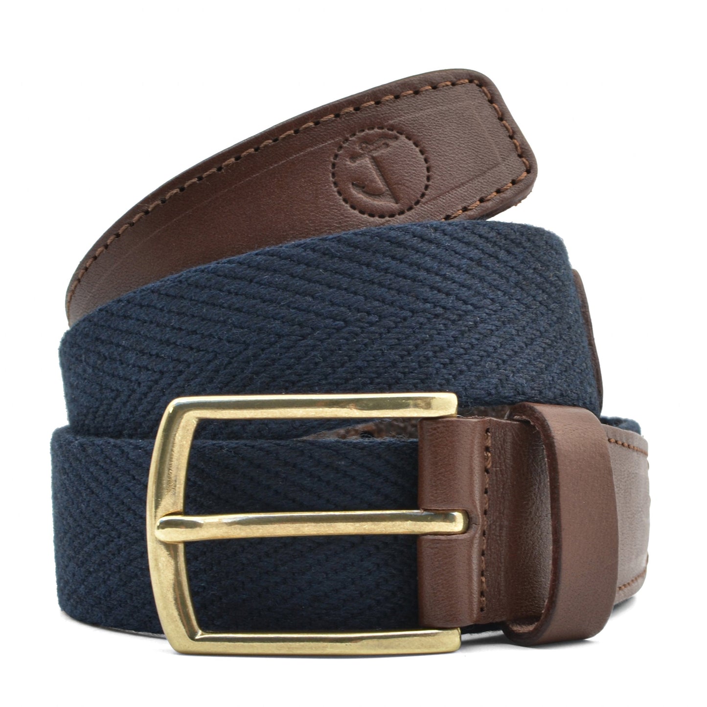 SEAJURE ARAFURA Canvas Belt - Premium Navy & Cognac Belt