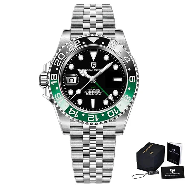 Men's Automatic Mechanical Sapphire Watch (Black Green)-0