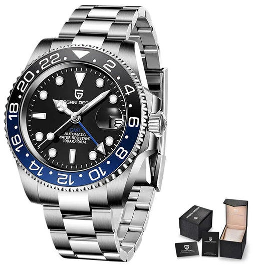 Men's Automatic Mechanical Sapphire Watch (Black Blue)-0