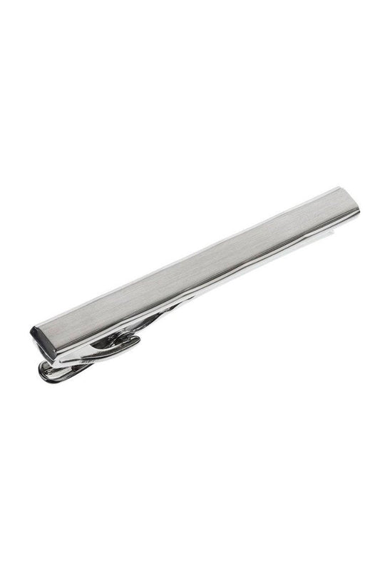 Men's Silver Stainless Steel Tie Pin - Brushed Premium