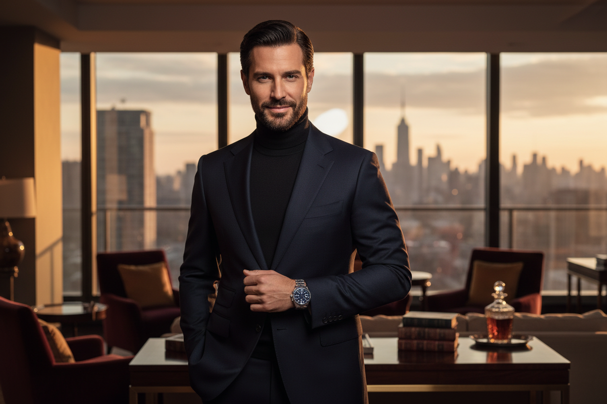 Elegante mannelijke model voor The Gentleman's Collections